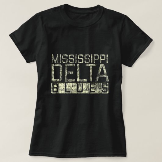 Mississippi Delta Blues  Retro Distress T T-shirt (Design voorkant)