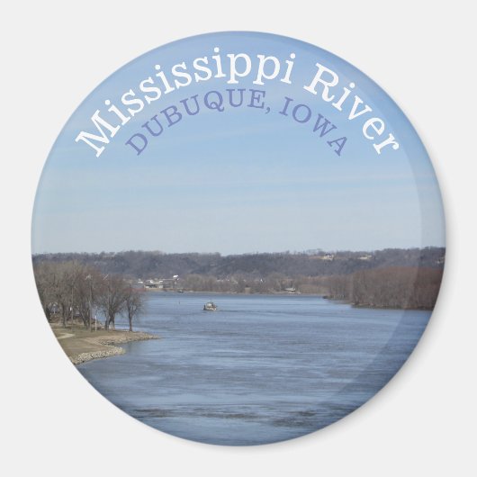 Mississippi, Dubuque Iowa Souvenir Magnet (Voorkant)