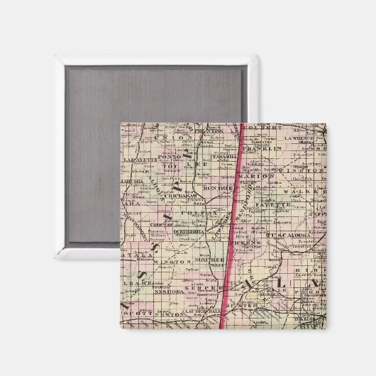 Mississippi en Alabama Magneet (Voorkant / Achterkant)