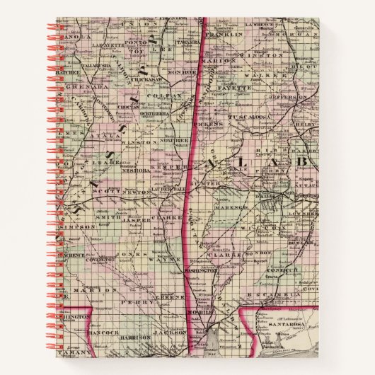 Mississippi en Alabama Notitieboek (Voorkant)