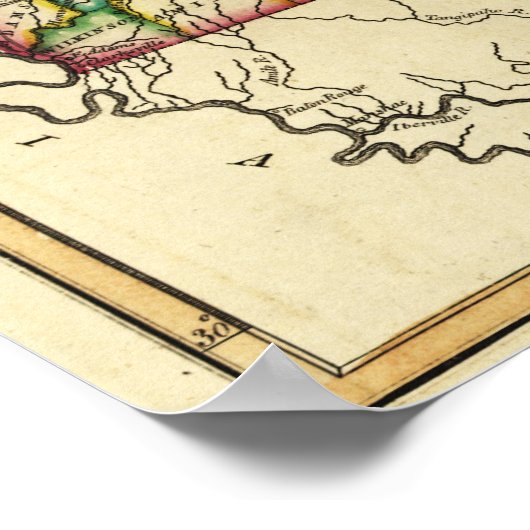 Mississippi en AlabamaPanoramic Map Poster (Hoek)