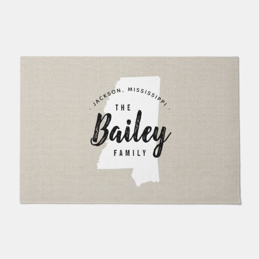 Mississippi familie Monogram staat deurmat (Voorkant)