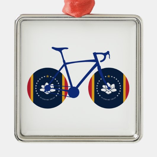 Mississippi Flag Cycling Metalen Ornament (Voorkant)