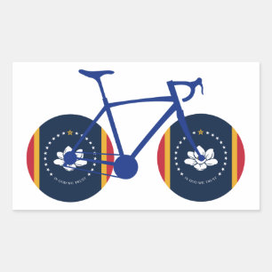 Mississippi Flag Cycling Rechthoekige Sticker