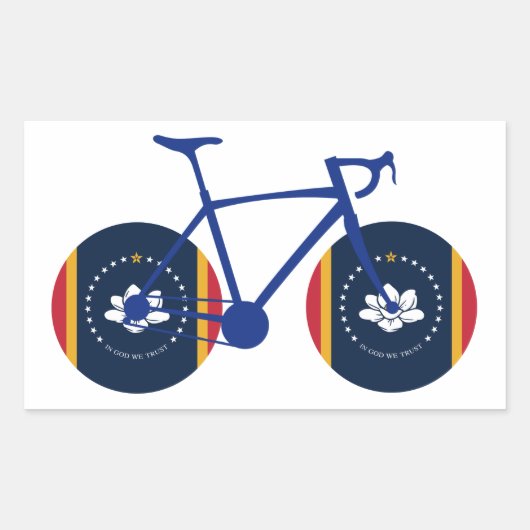 Mississippi Flag Cycling Rechthoekige Sticker (Voorkant)