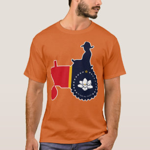 Mississippi Flag Farmer Tractor Farming Boerderij T-shirt