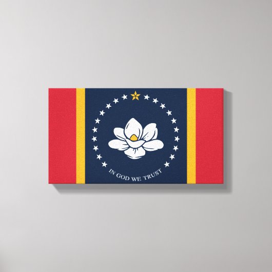 Mississippi Flag - New Magnolia Flag Canvas Afdruk (Voorkant)