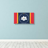 Mississippi Flag - New Magnolia Flag Canvas Afdruk (Insitu (Houten vloer))
