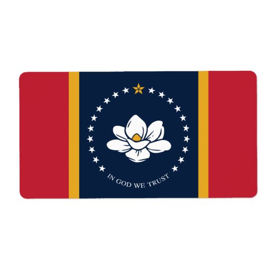 Mississippi Flag - New Magnolia Flag Etiket (Voorkant)