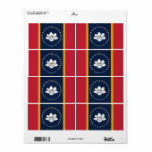 Mississippi Flag - New Magnolia Flag Etiket (Full Sheet)