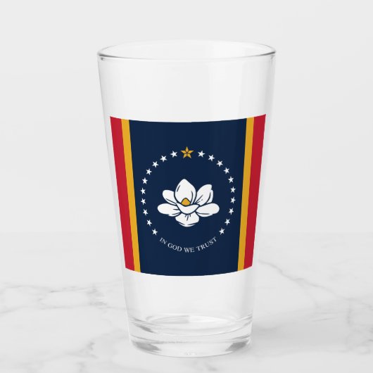 Mississippi Flag - New Magnolia Flag Glas (Voorkant)