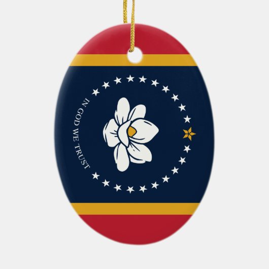 Mississippi Flag - New Magnolia Flag Keramisch Ornament (Achterkant)