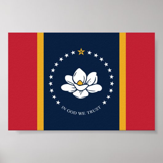 Mississippi Flag - New Magnolia Flag Poster (Voorkant)