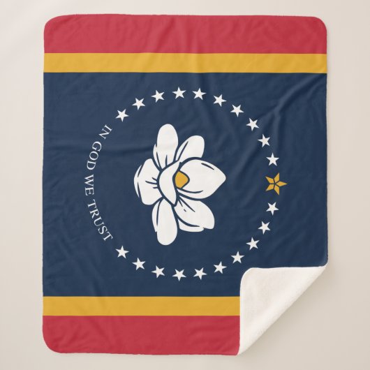 Mississippi Flag - New Magnolia Flag Sherpa Deken (Voorkant)