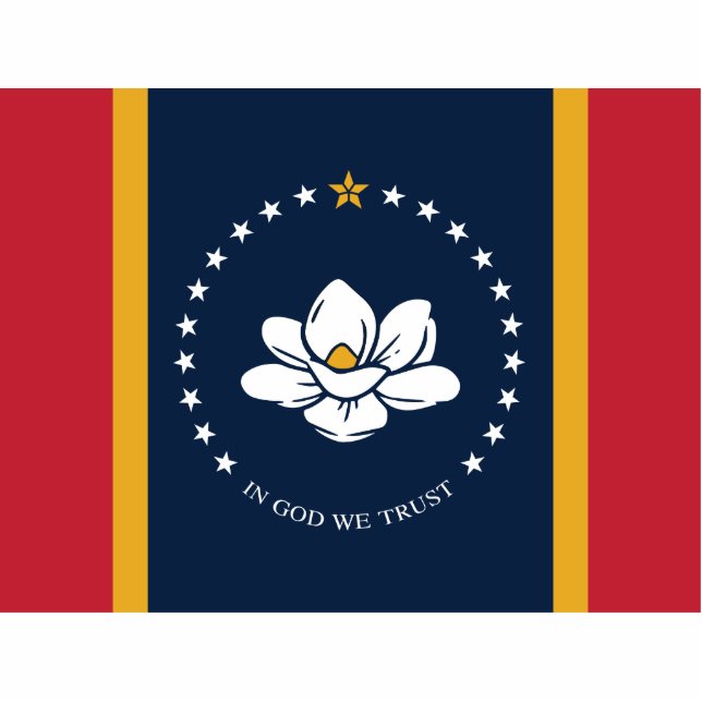 Mississippi Flag - New Magnolia Flag Staand Fotobeeldje (Voorkant)