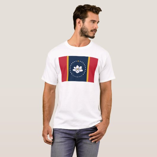 Mississippi Flag - New Magnolia Flag T-shirt (Voorkant volledig)