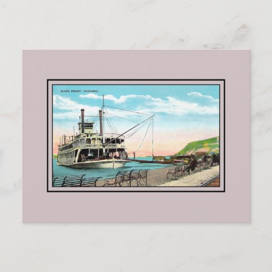  Mississippi Front Hannibal MO Briefkaart (Voorkant)