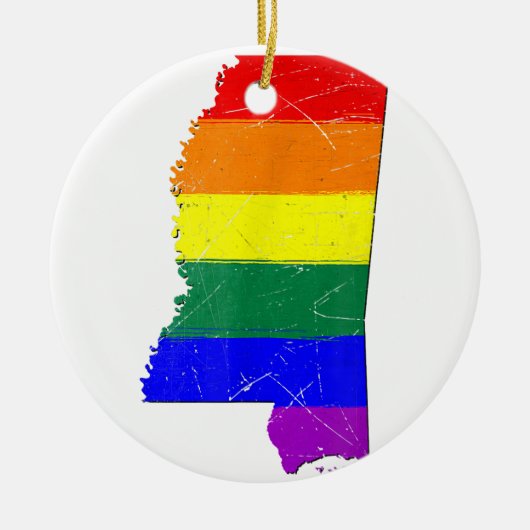 Mississippi Gay Pride Flag Keramisch Ornament (Voorkant)