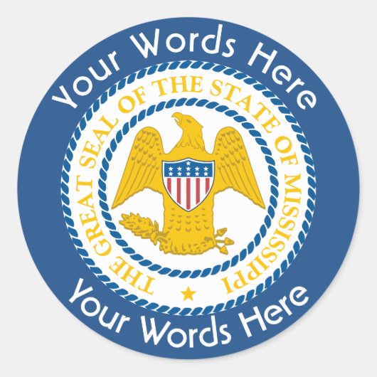 Mississippi Great Seal Custom Sticker (Voorkant)