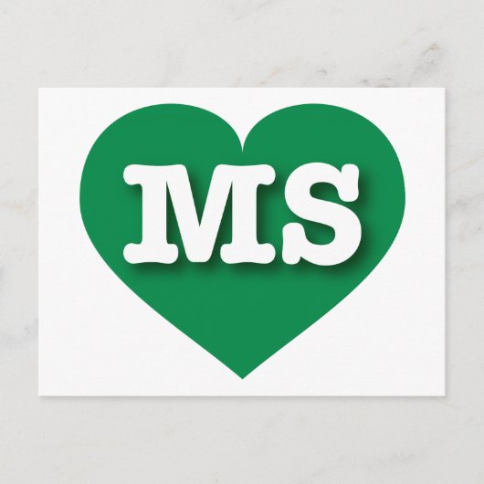 Mississippi Green Heart - Ik hou van MS Briefkaart (Voorkant)