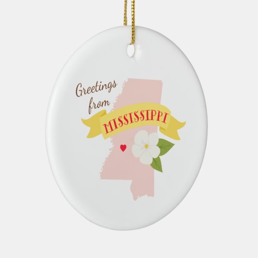 Mississippi Greetings Keramisch Ornament (Rechts)