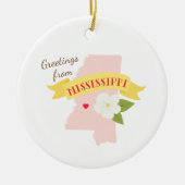 Mississippi Greetings Keramisch Ornament (Voorkant)