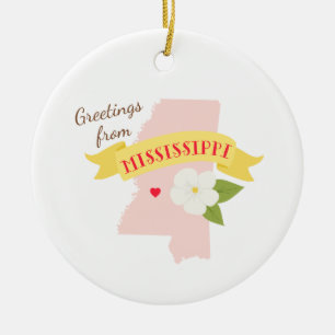 Mississippi Greetings Keramisch Ornament