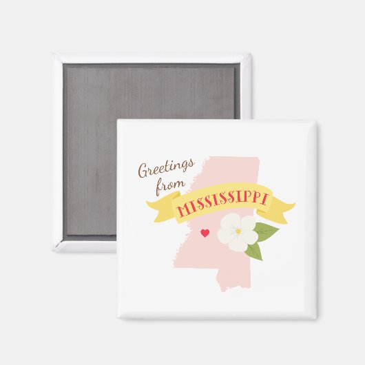 Mississippi Greetings Magneet (Voorkant / Achterkant)