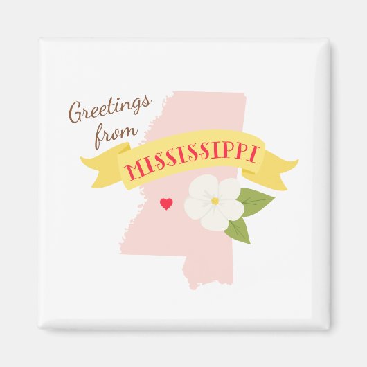 Mississippi Greetings Magneet (Voorkant)