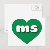 Mississippi groen hart - Ik hou van mevrouw Briefkaart (Voorkant / Achterkant)