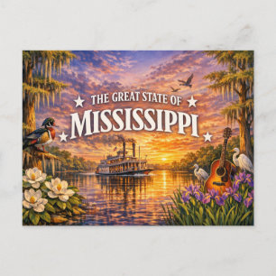 Mississippi Groetkaart Ansichtkaart Briefkaart