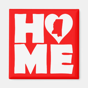 Mississippi Home Heart State Fridge Magnet