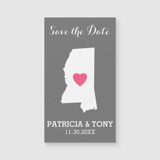 Mississippi Home State Love with Custom Heart (Voorkant)