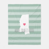 Mississippi Home State Love with Custom Heart Fleece Deken (Voorkant)