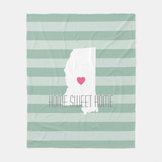 Mississippi Home State Love with Custom Heart Fleece Deken (Voorkant)