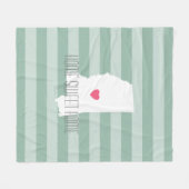 Mississippi Home State Love with Custom Heart Fleece Deken (Voorkant (Horizontaal))