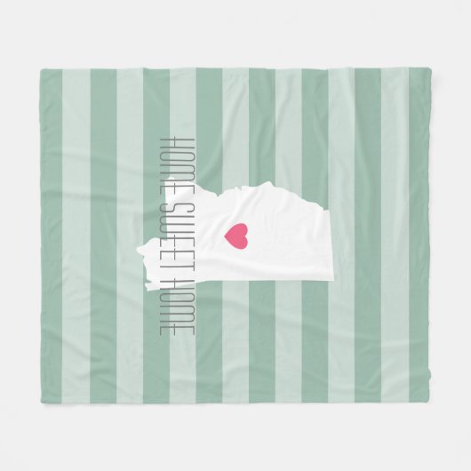 Mississippi Home State Love with Custom Heart Fleece Deken (Voorkant (Horizontaal))