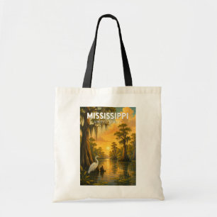 Mississippi Illustratie Reis Kunst Vintage Tote Bag