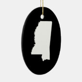 Mississippi in het wit en zwart keramisch ornament (Rechts)