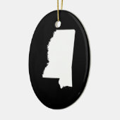 Mississippi in het wit en zwart keramisch ornament (Links)