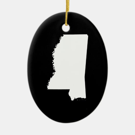 Mississippi in het wit en zwart keramisch ornament (Voorkant)