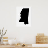 Mississippi in zwart en wit poster (Keuken)