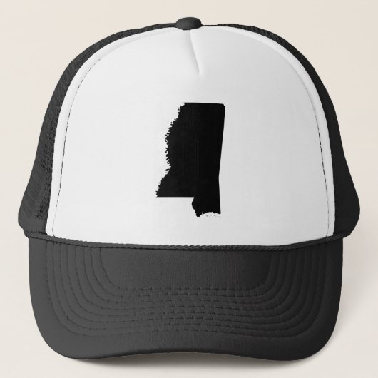 Mississippi in zwart en wit trucker pet (Voorkant)