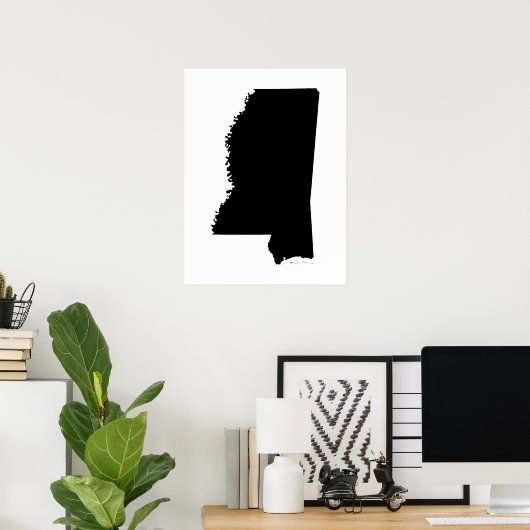 Mississippi in zwart-wit poster (Thuiskantoor)