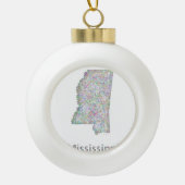 Mississippi-kaart Keramische Bal Ornament (Voorkant)
