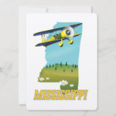Mississippi Kaart reisposter afdrukken. (Achterkant)
