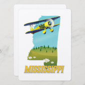 Mississippi Kaart reisposter afdrukken. (Voorkant / Achterkant)