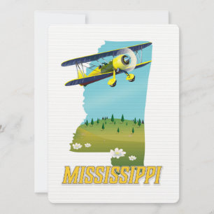 Mississippi  Kaart reisposter afdrukken.