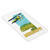 Mississippi  Kaart reisposter afdrukken. Magneet (Rechterzijde)