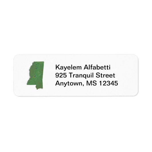 Mississippi Kaart Retouradres Label (Voorkant)